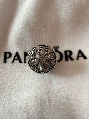 Pandora Silver Floral Crystal Charm